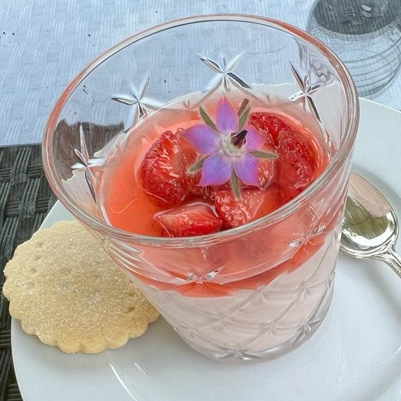 Strawberry Mousse with Macerated Thyme Strawberries and Shortbread Kit